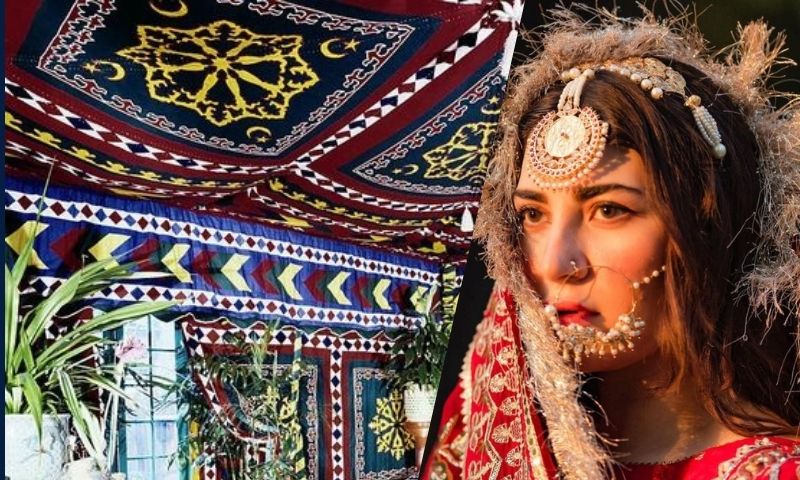 روایتی پاکستانی دلہن اور شادی کا ٹینٹ